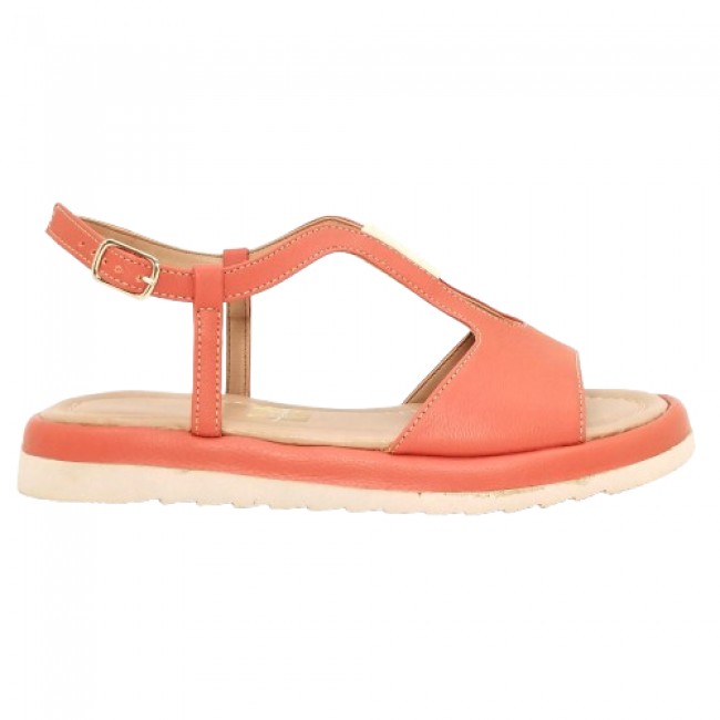 Flatform Papete 24103 Couro Laranja Coral