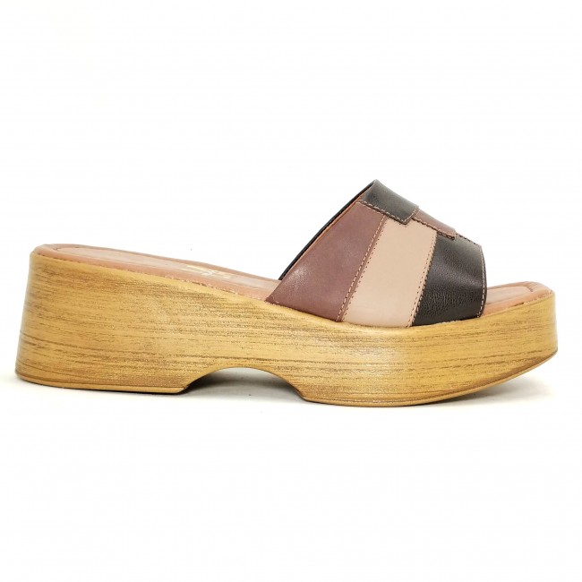 Flatform 24200 Couro Café e Cores